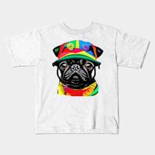 pug with hat Kids T-Shirt